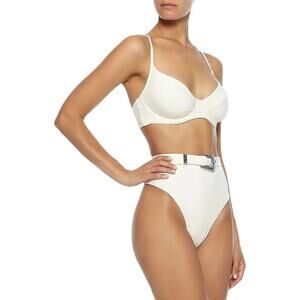 NWT Onia L61415 Emily White Bikini Swimsuit Bottoms Women's Size L